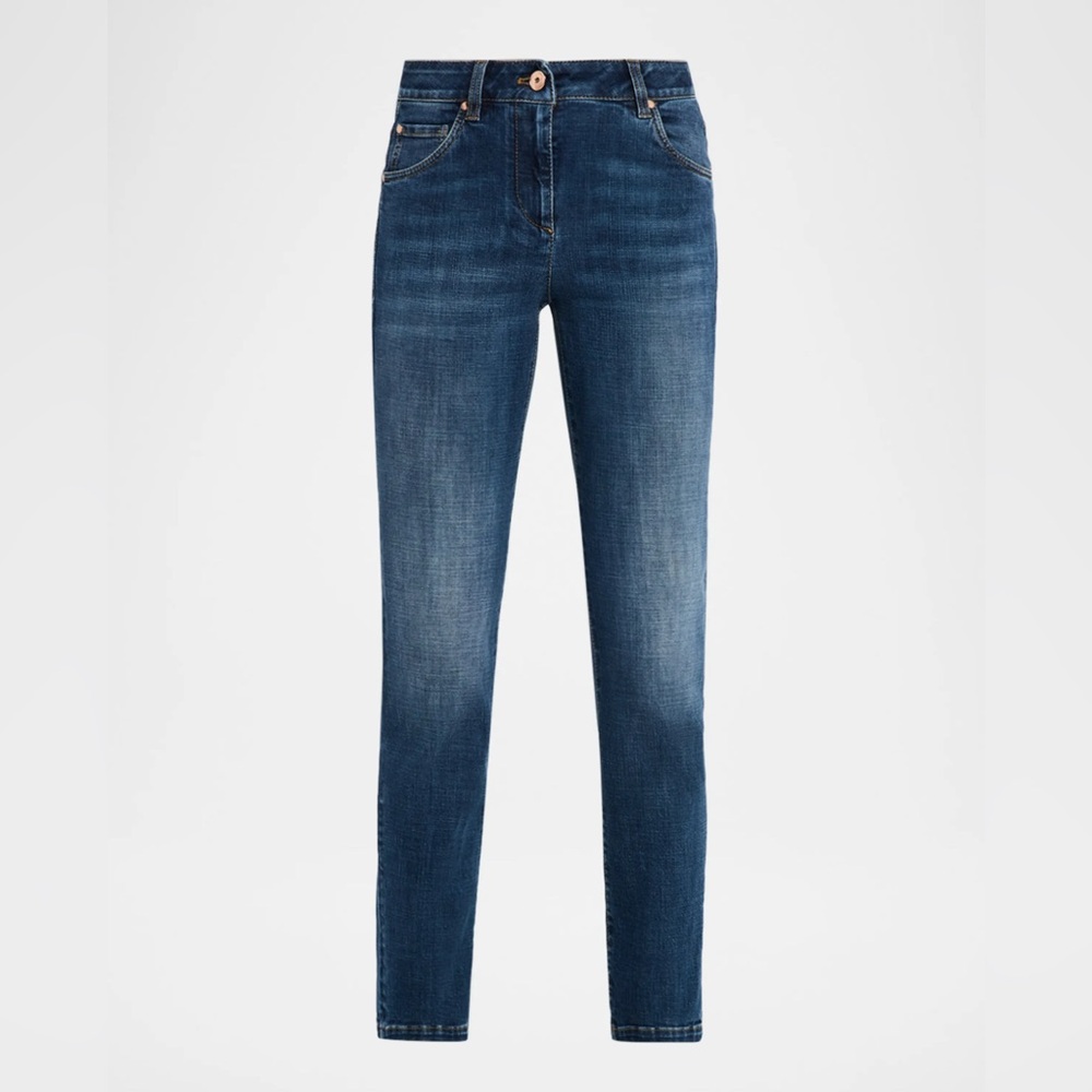 Brunello Cucinelli High Rise Extra Skinny Jeans Blue